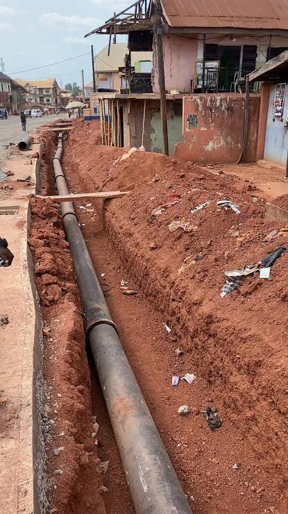 Pipeline laying works